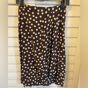 Saks Fifth Avenue Brown Polka Dot Midi Skirt